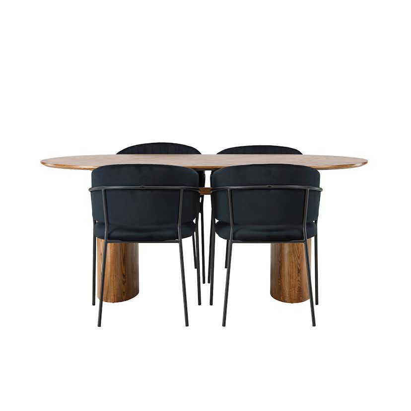 Matgrupp Venture Home Isolde med 4 Selma Stolar