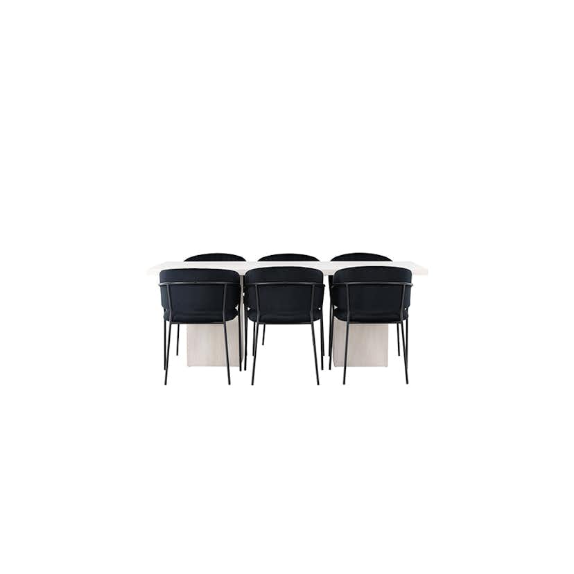 Matgrupp Venture Home Olga med 6 Selma Stolar