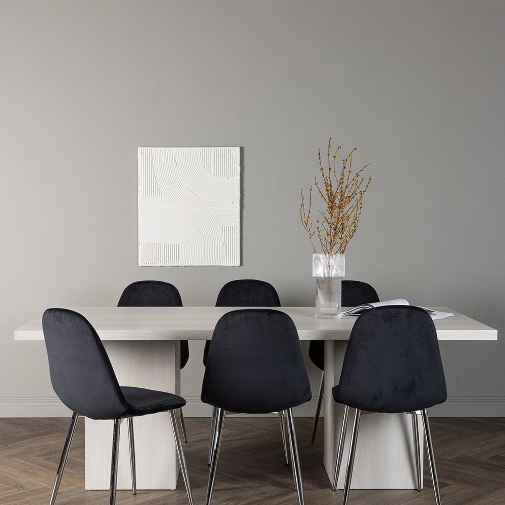 Matgrupp Venture Home Olga med 6 Polar Sammet Stolar