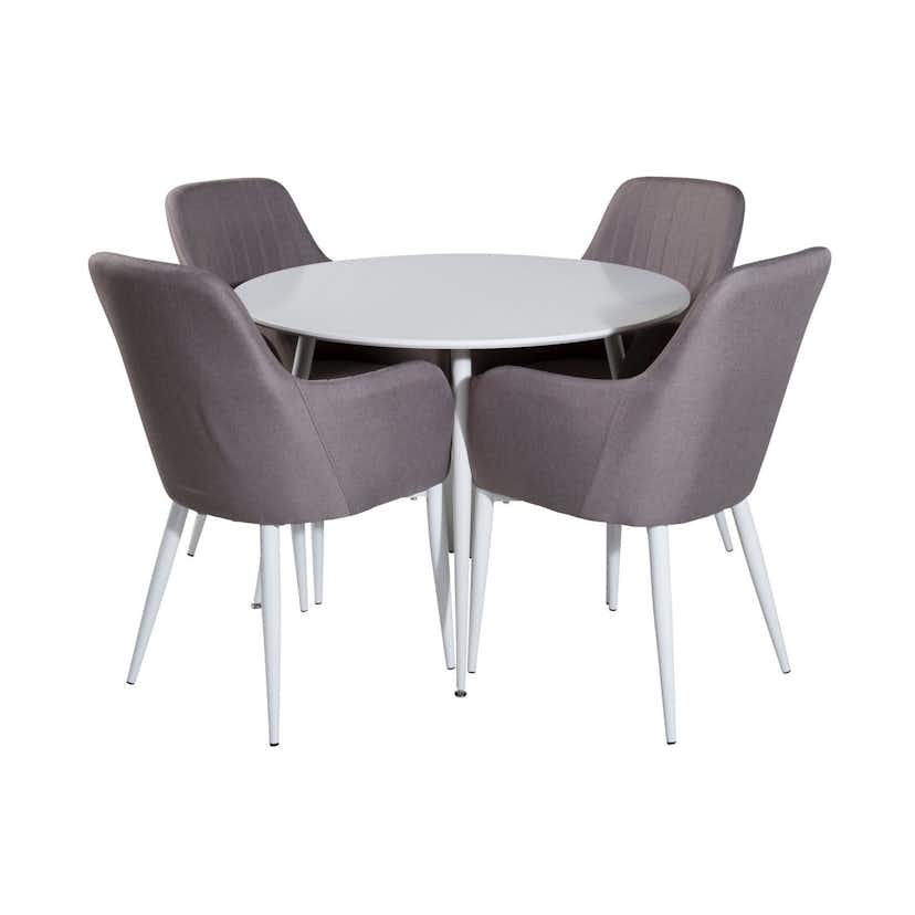 Matgrupp Venture Home Plaza Runt Matbord Ø100 cm & 4 Comfort Stolar