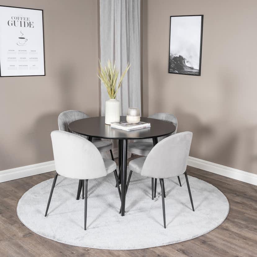 Matgrupp Venture Home Plaza med 4st Wrinkles Stolar