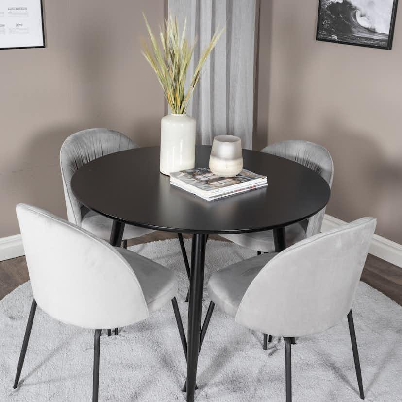 Matgrupp Venture Home Plaza med 4st Wrinkles Stolar