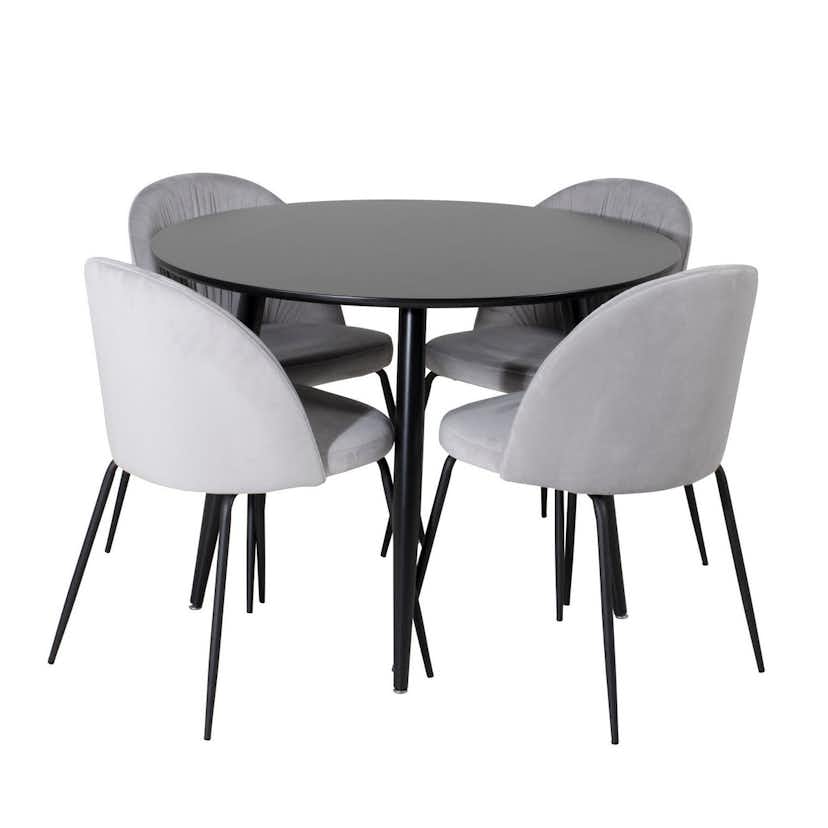 Matgrupp Venture Home Plaza med 4st Wrinkles Stolar