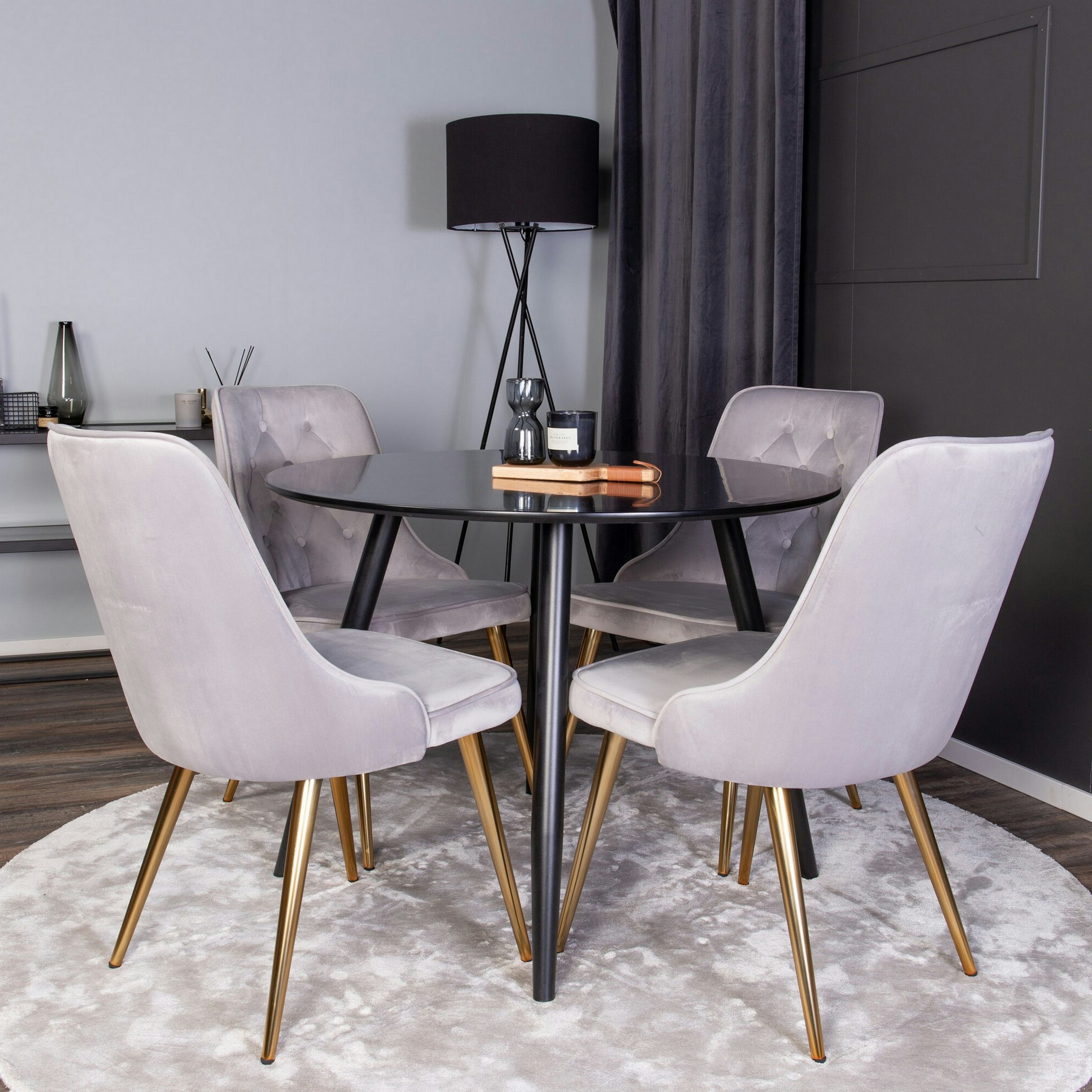 Svart/Ljusgrå/Mässing