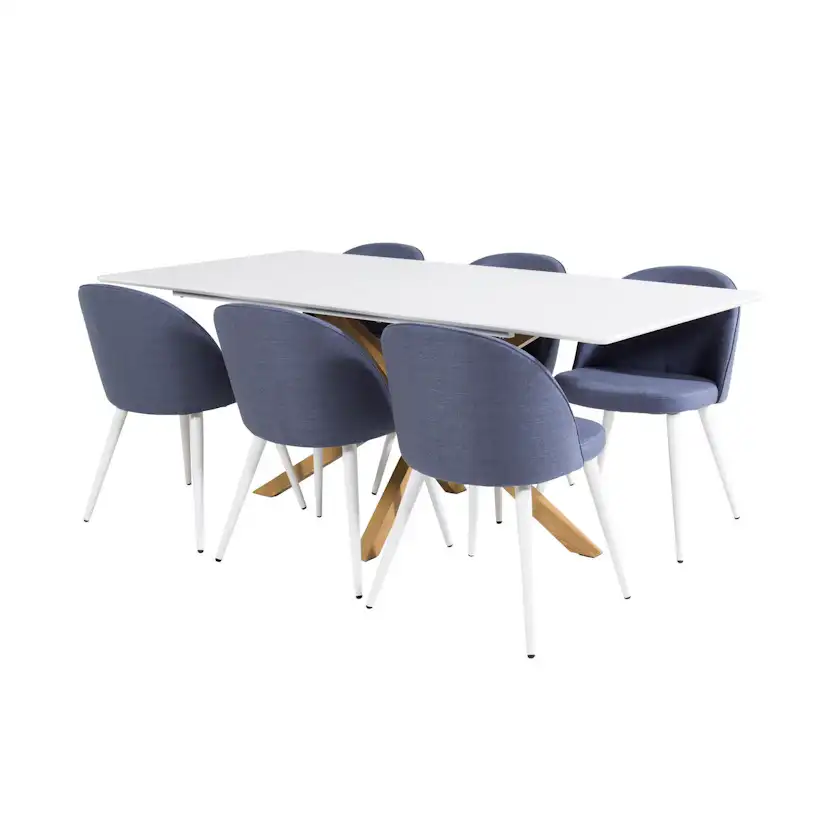 Matgrupp Venture Home Piazza med 6st Velvet Stolar