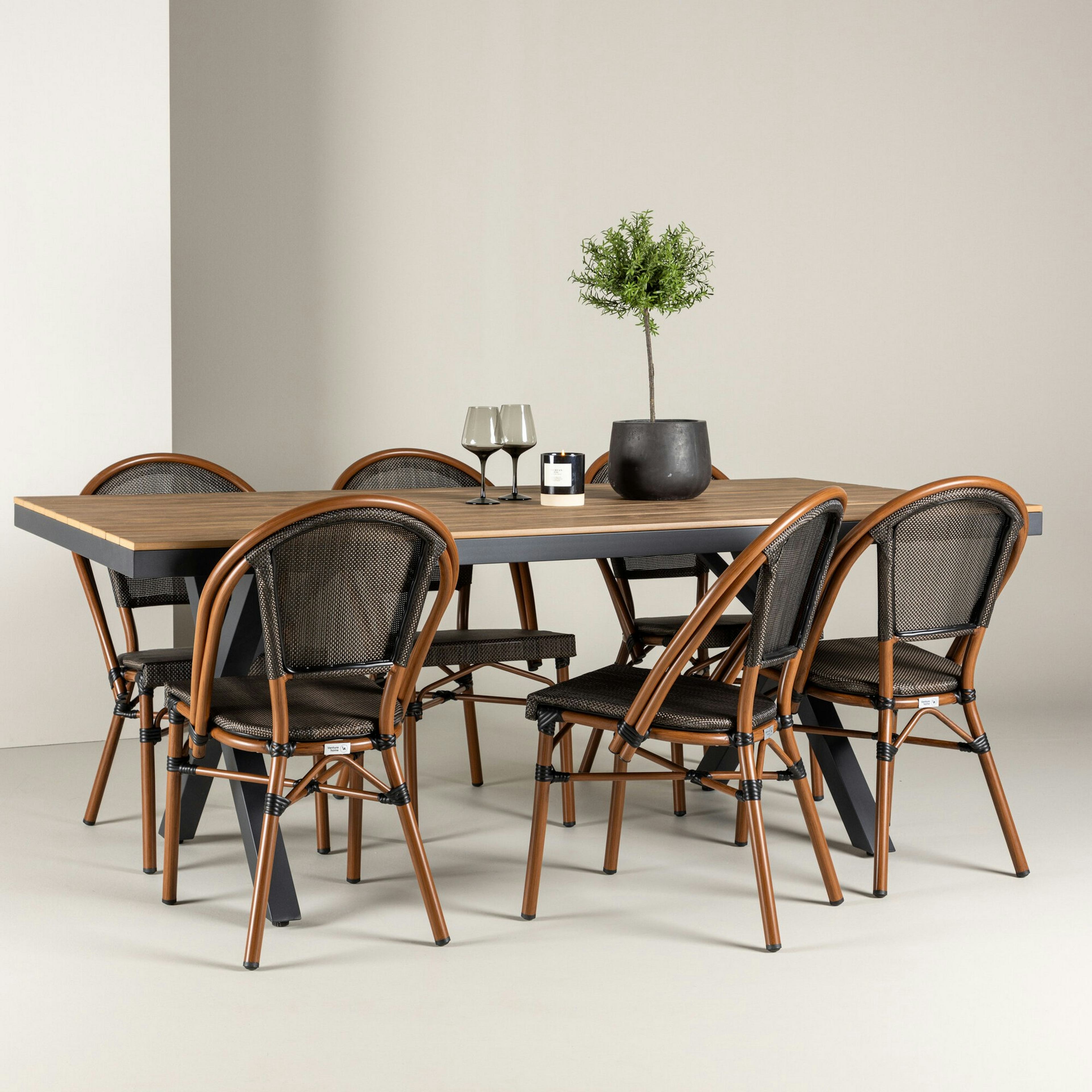 Trädgårdsgrupp Venture Home Garcia med 6 Guarda Stolar