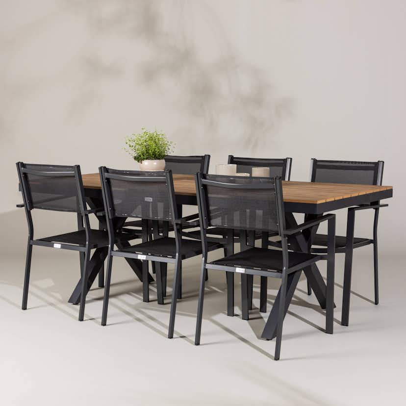 Trädgårdsgrupp Venture Home Garcia med 6 Copacabana Stolar