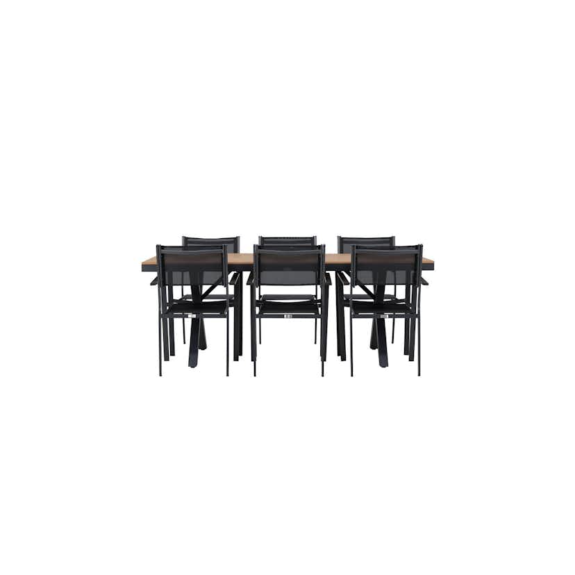 Trädgårdsgrupp Venture Home Garcia med 6 Copacabana Stolar