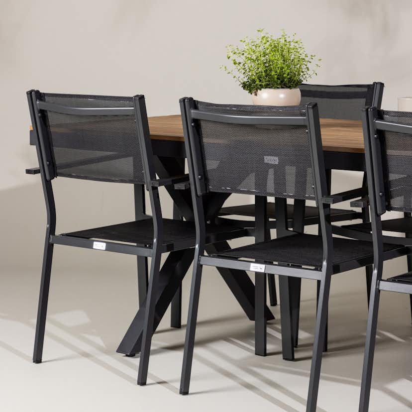 Trädgårdsgrupp Venture Home Garcia med 6 Copacabana Stolar