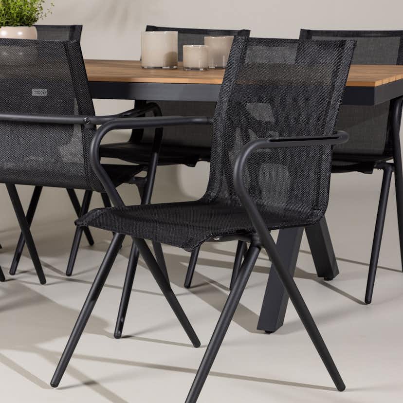 Trädgårdsgrupp Venture Home Garcia med 6 Alina Stolar