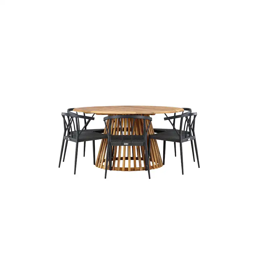 Trädgårdsgrupp Venture Home Tucumán med 6 Stina Trädgårdsstolar