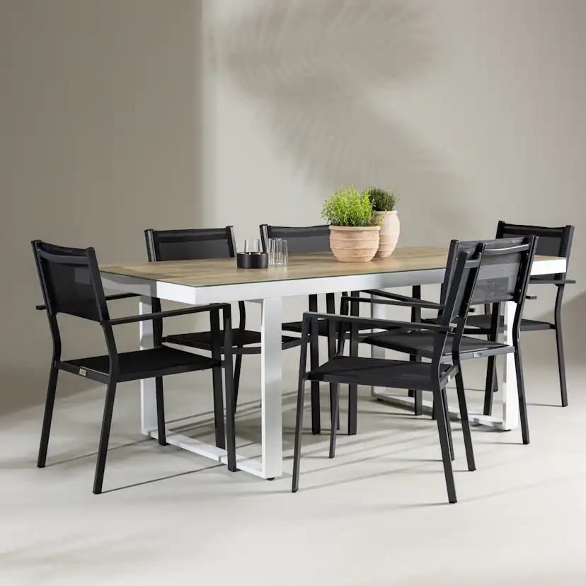 Trädgårdsgrupp Venture Home Merlo med 6 Copacabana Stolar