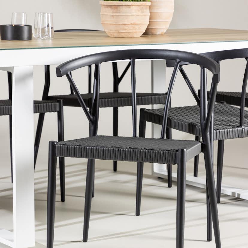 Trädgårdsgrupp Venture Home Merlo med 6 Stina Trädgårdsstolar