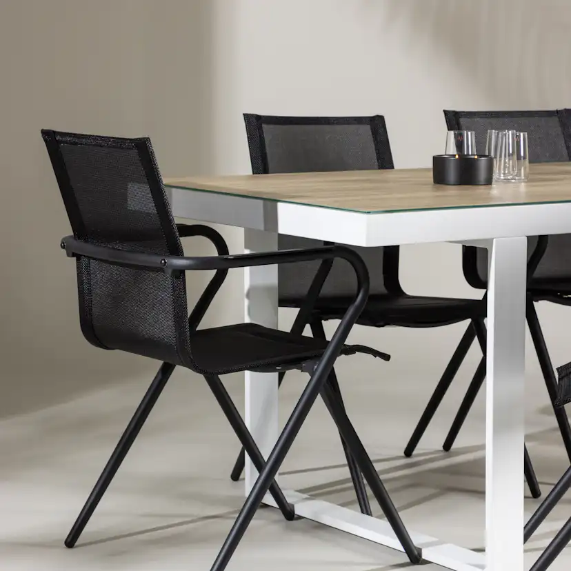 Trädgårdsgrupp Venture Home Merlo med 6 Alina Trädgårdsstolar