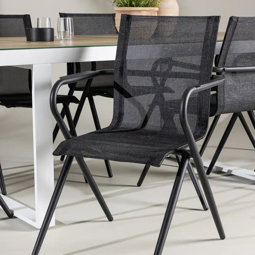 Trädgårdsgrupp Venture Home Merlo med 6 Alina Trädgårdsstolar