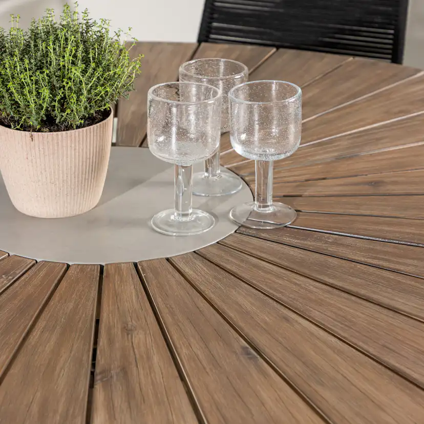 Trädgårdsgrupp Venture Home Rosario med 6 Lindos Karmstolar