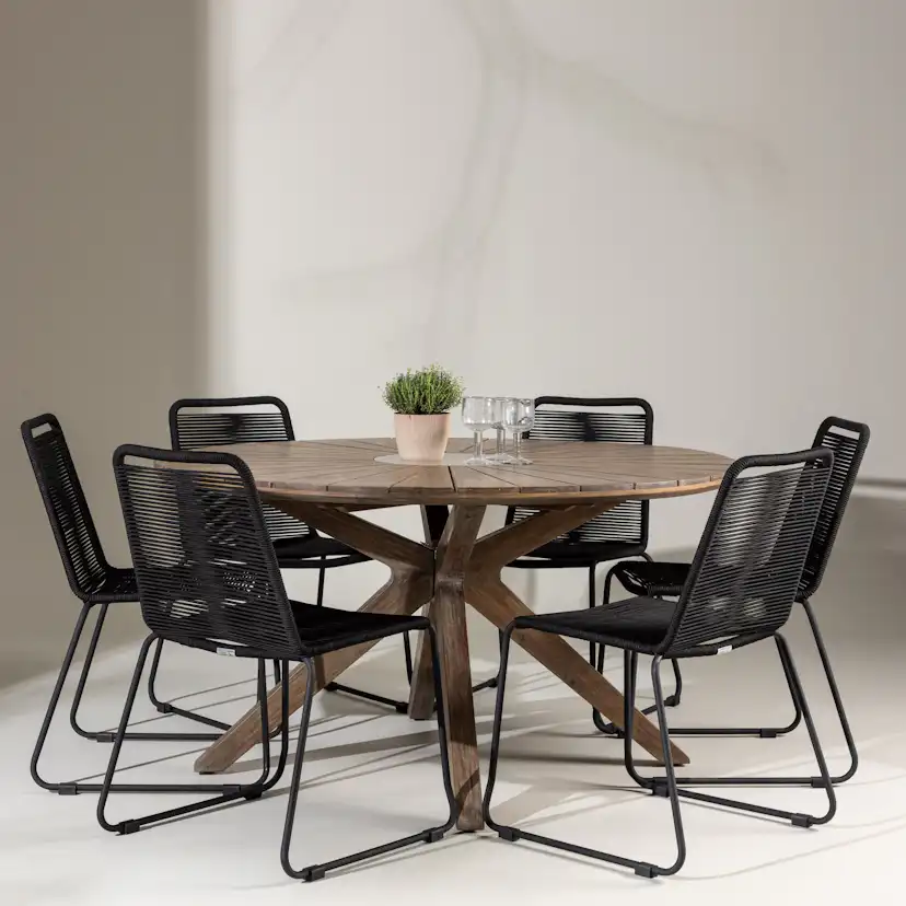 Trädgårdsgrupp Venture Home Rosario med 6 Lindos Stolar