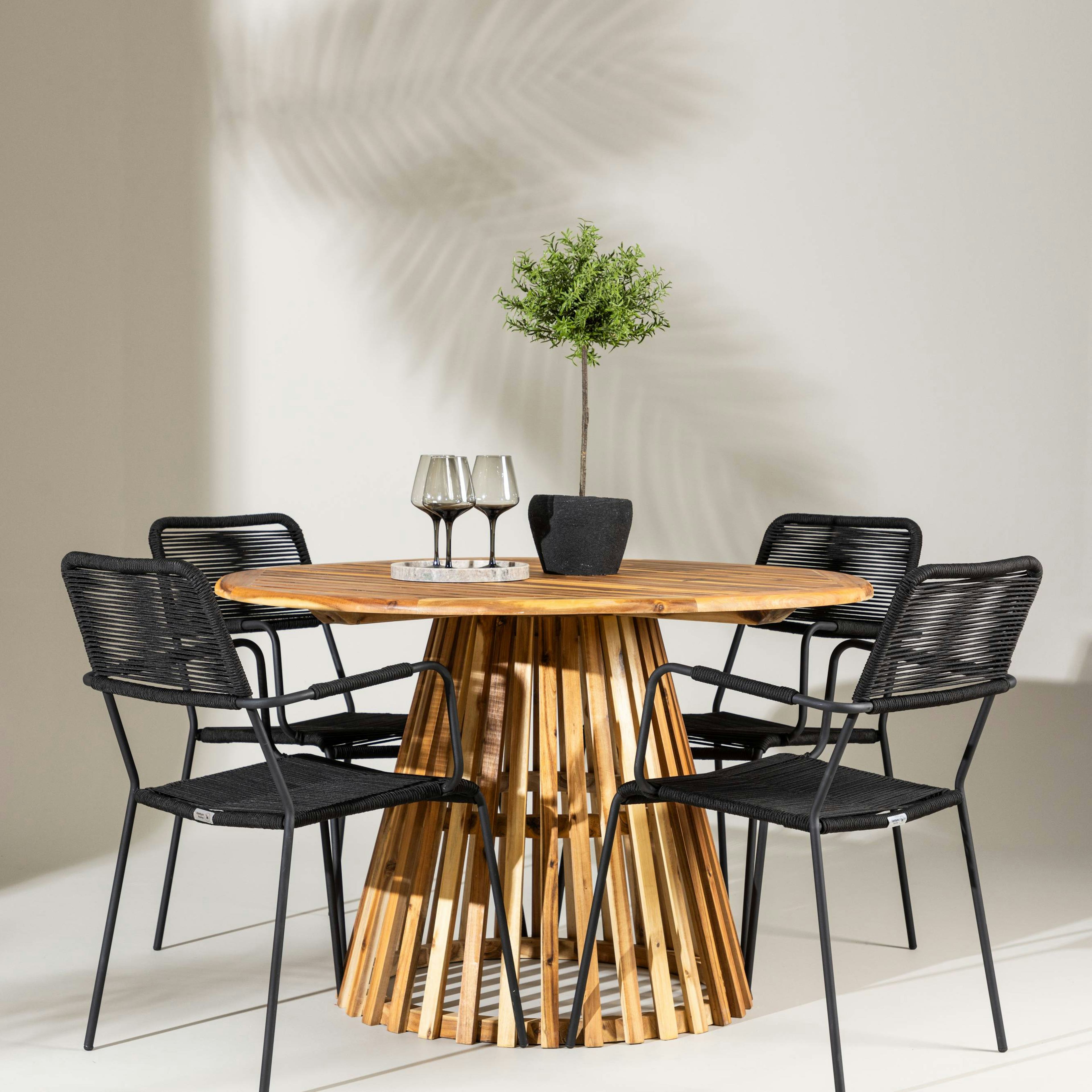 Trädgårdsgrupp Venture Home Lumpur med 4 Lindos Trädgårdsstolar