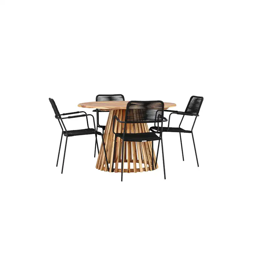 Trädgårdsgrupp Venture Home Lumpur med 4 Lindos Trädgårdsstolar