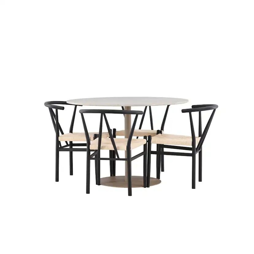 Matgrupp Venture Home Lycke Ø110 med 4 st Alfons Stolar