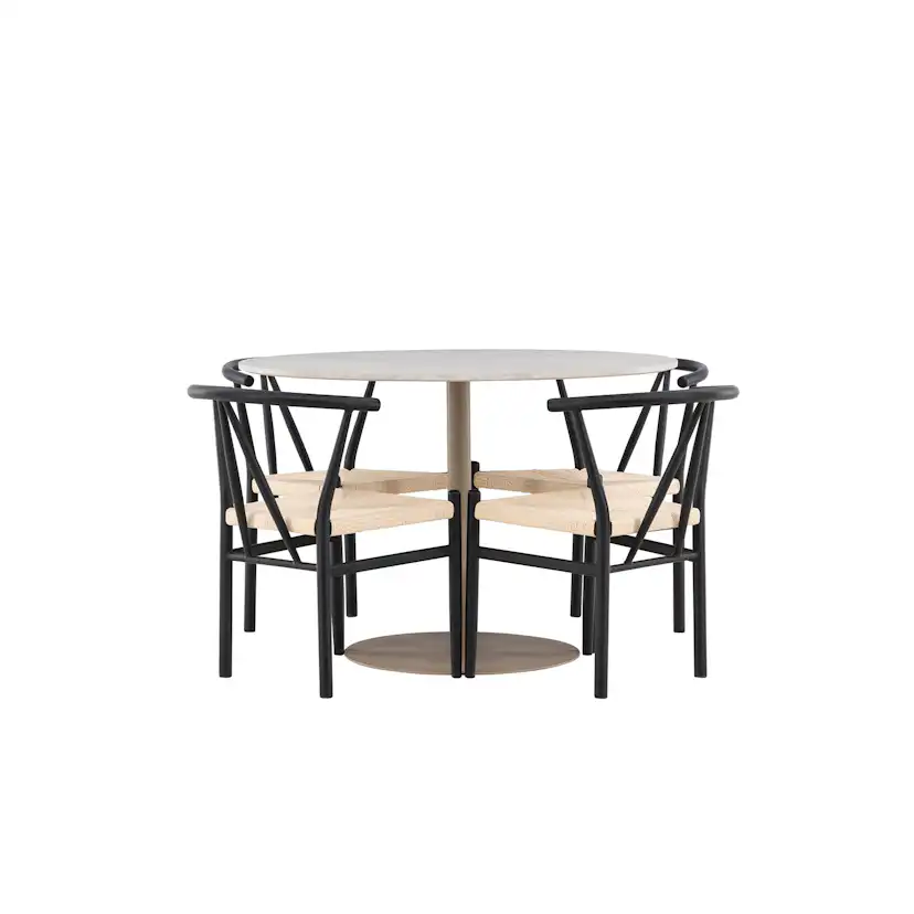 Matgrupp Venture Home Lycke Ø110 med 4 st Alfons Stolar