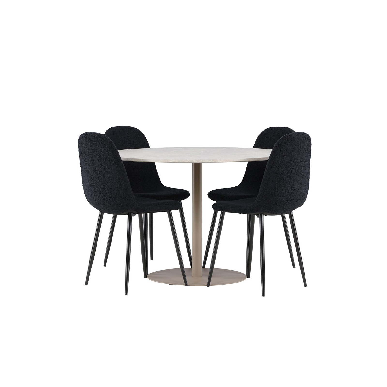 Matgrupp Venture Home Lycke Ø110 med 4 st Polar Stolar Teddy