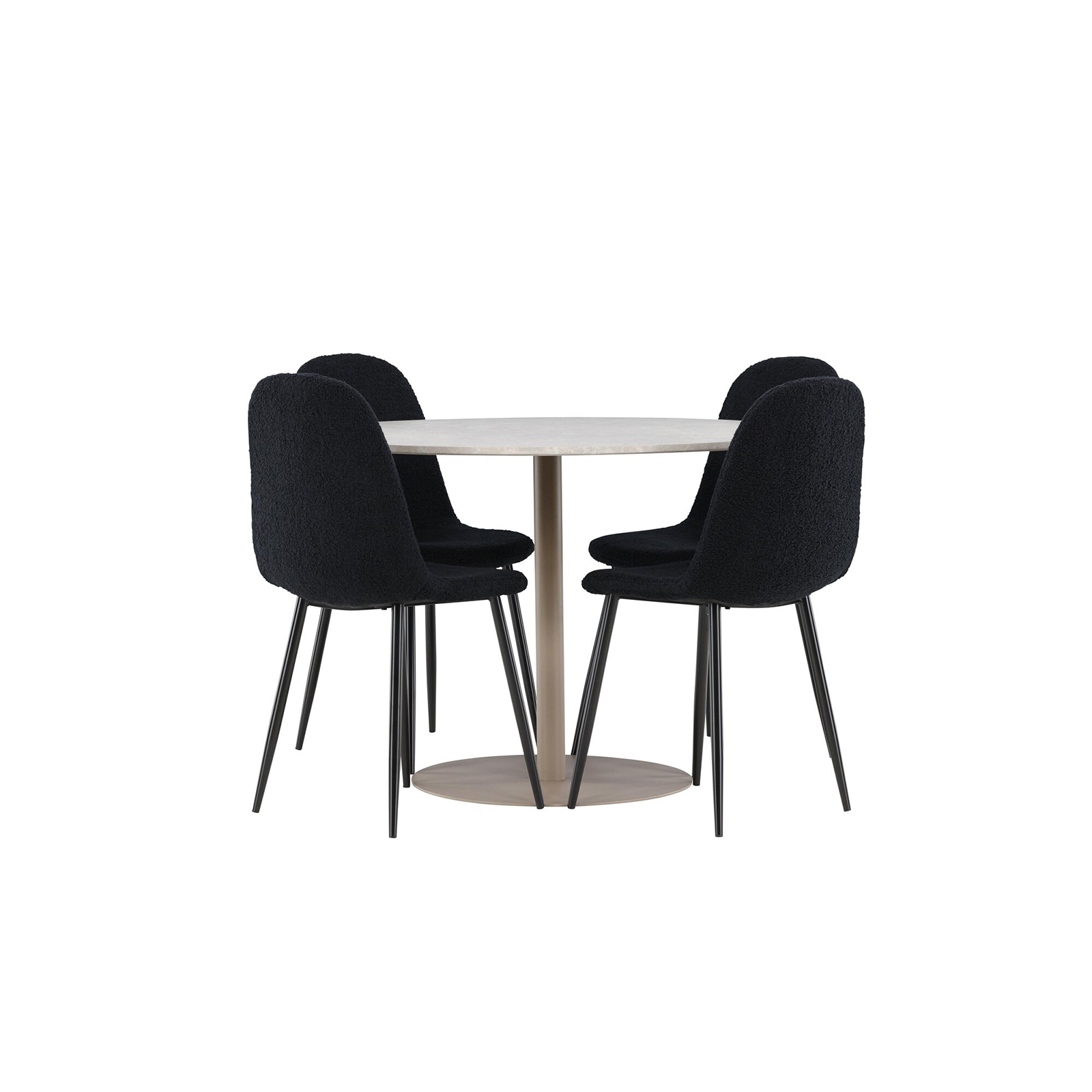 Matgrupp Venture Home Lycke Ø110 med 4 st Polar Stolar Teddy