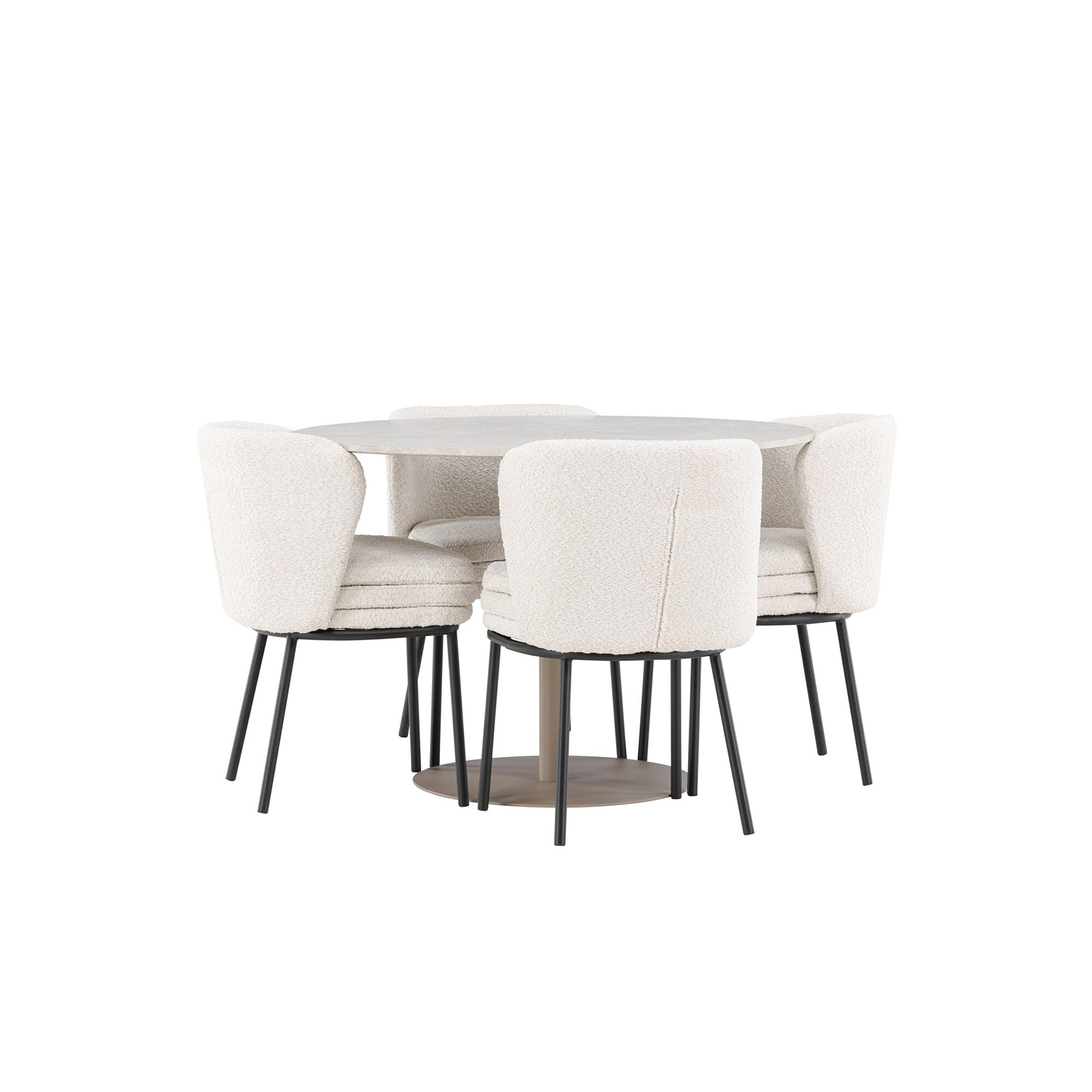 Matgrupp Venture Home Lycke Ø110 med 4 st Agnes Stolar