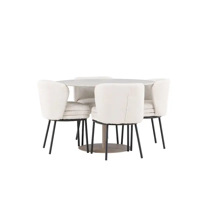 Matgrupp Venture Home Lycke Ø110 med 4 st Agnes Stolar