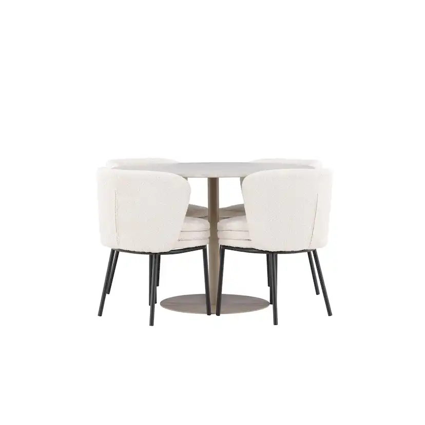 Matgrupp Venture Home Lycke Ø110 med 4 st Agnes Stolar