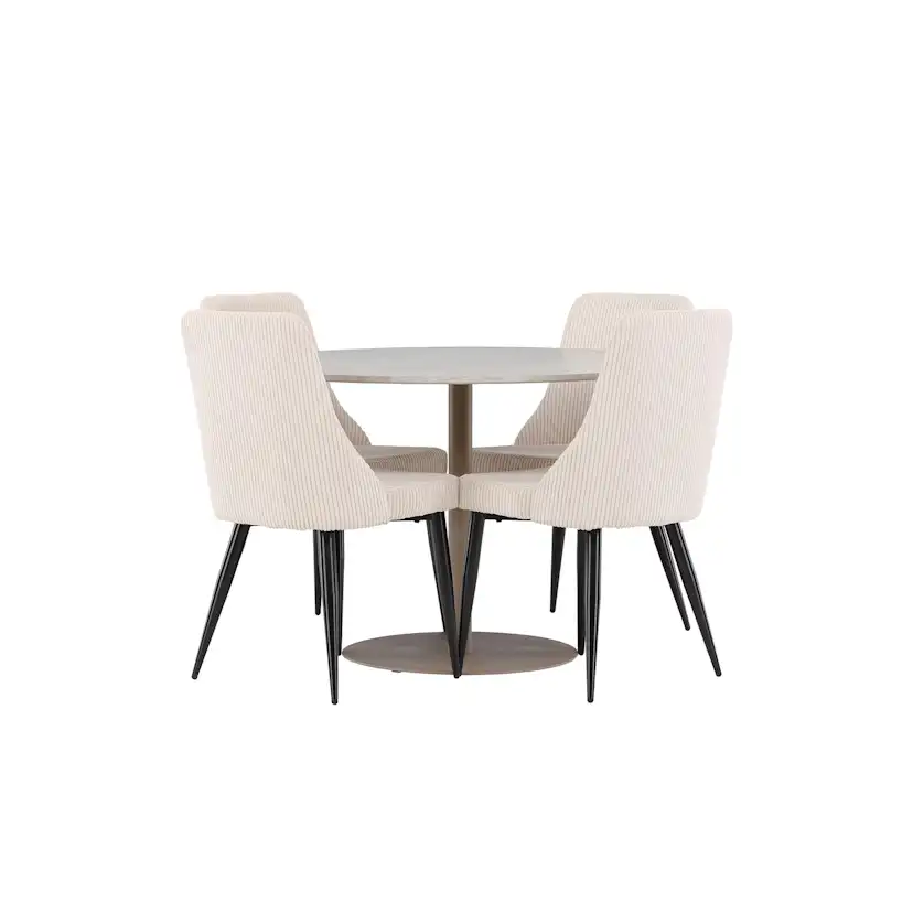 Matgrupp Venture Home Lycke Ø110 med 4 st Leone Stolar