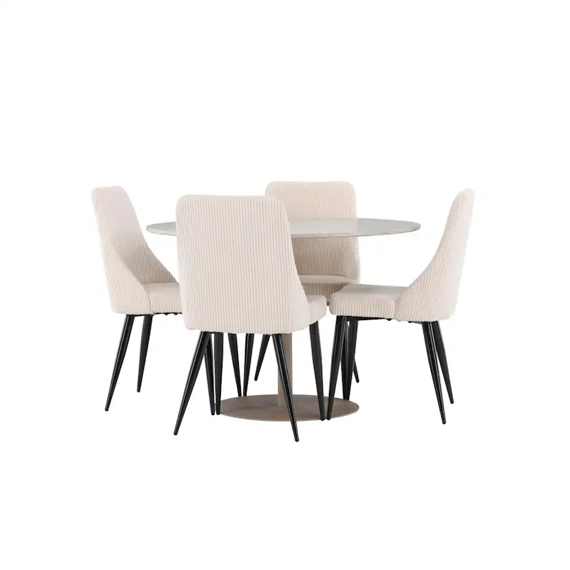 Matgrupp Venture Home Lycke Ø110 med 4 st Leone Stolar