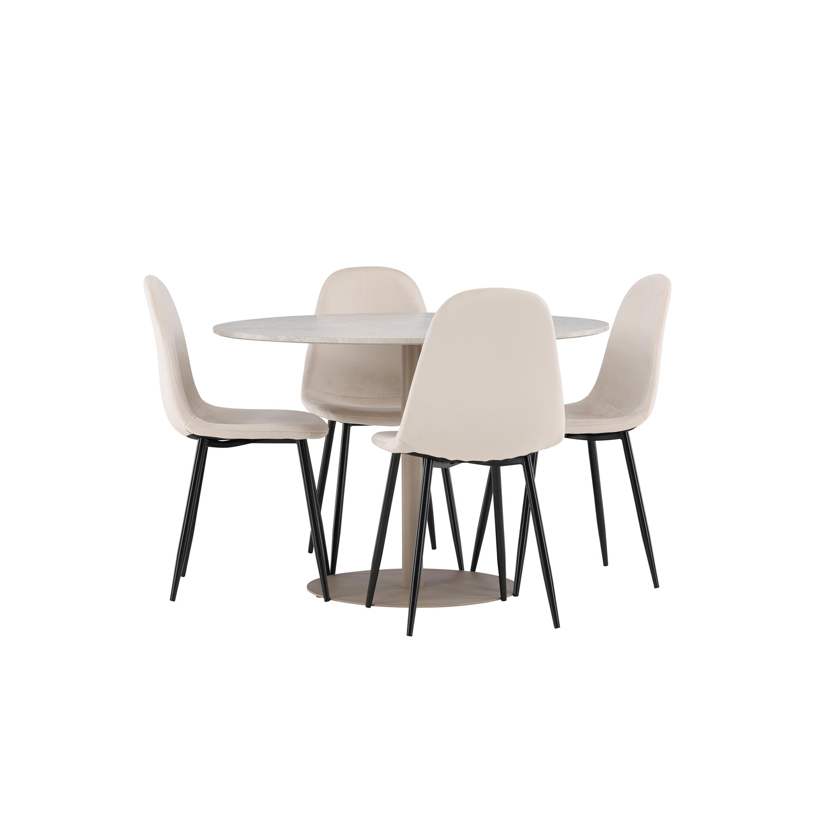 Matgrupp Venture Home Lycke Ø110 med 4 st Polar Stolar Sammet