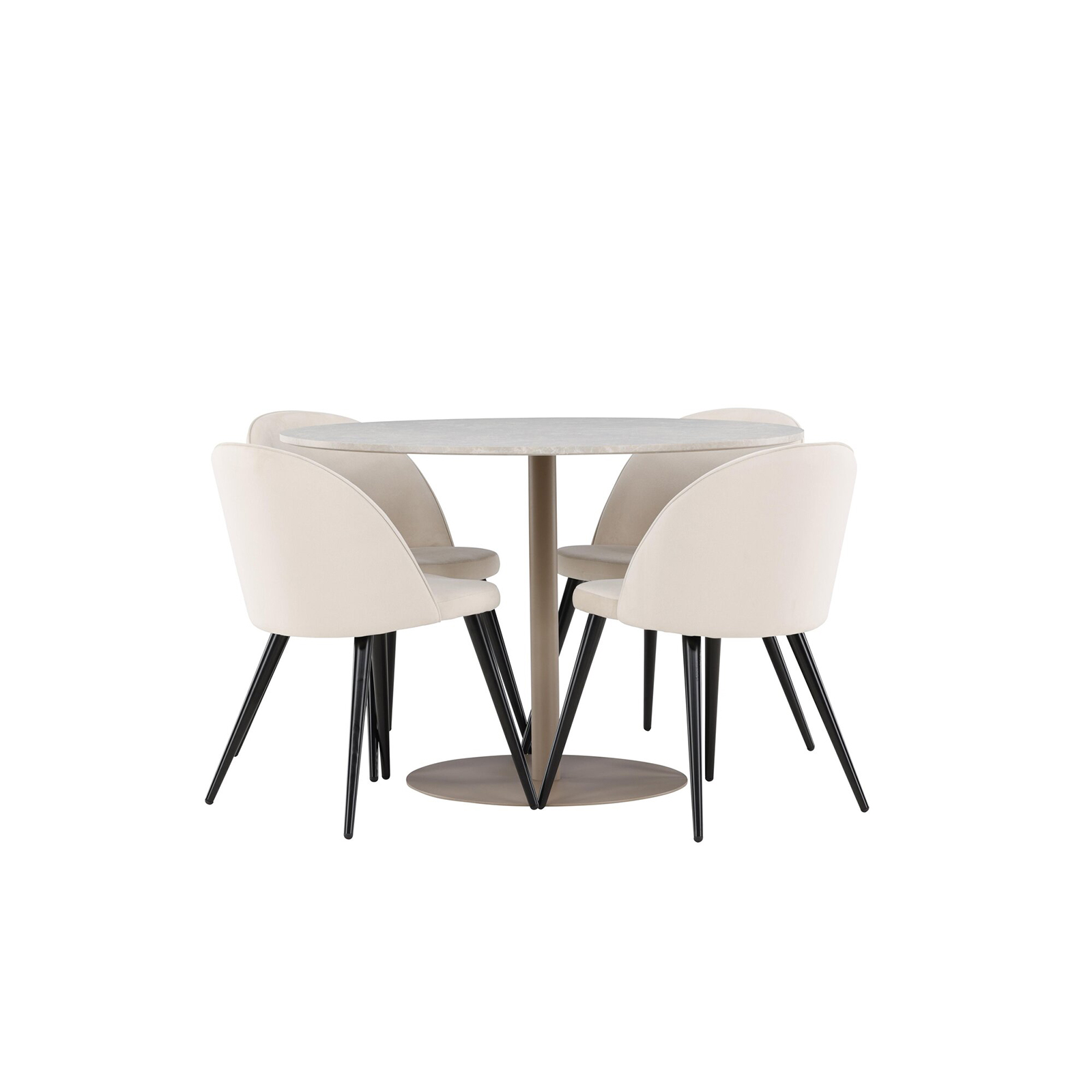 Matgrupp Venture Home Lycke Ø110 med 4 st Velvet Stolar