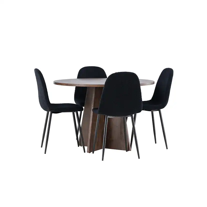 Matgrupp Venture Home Bootcut Ø110 med 4 st Polar Stolar Teddy