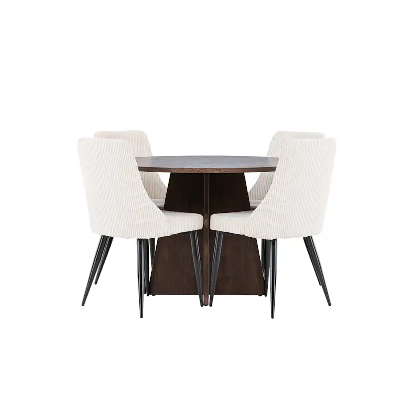 Matgrupp Venture Home Bootcut Ø110 med 4 st Leone Stolar