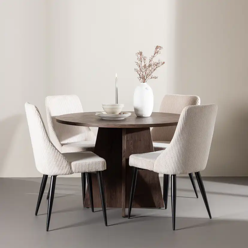 Matgrupp Venture Home Bootcut Ø110 med 4 st Leone Stolar