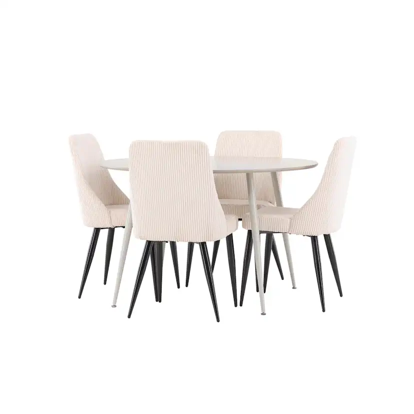 Matgrupp Venture Home Plaza Ø120 med 4 st Leone Stolar