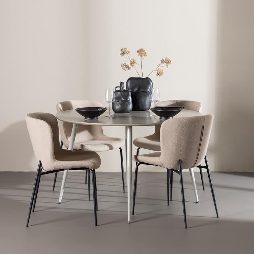 Matgrupp Venture Home Plaza Ø120 med 4 st Modesto Stolar