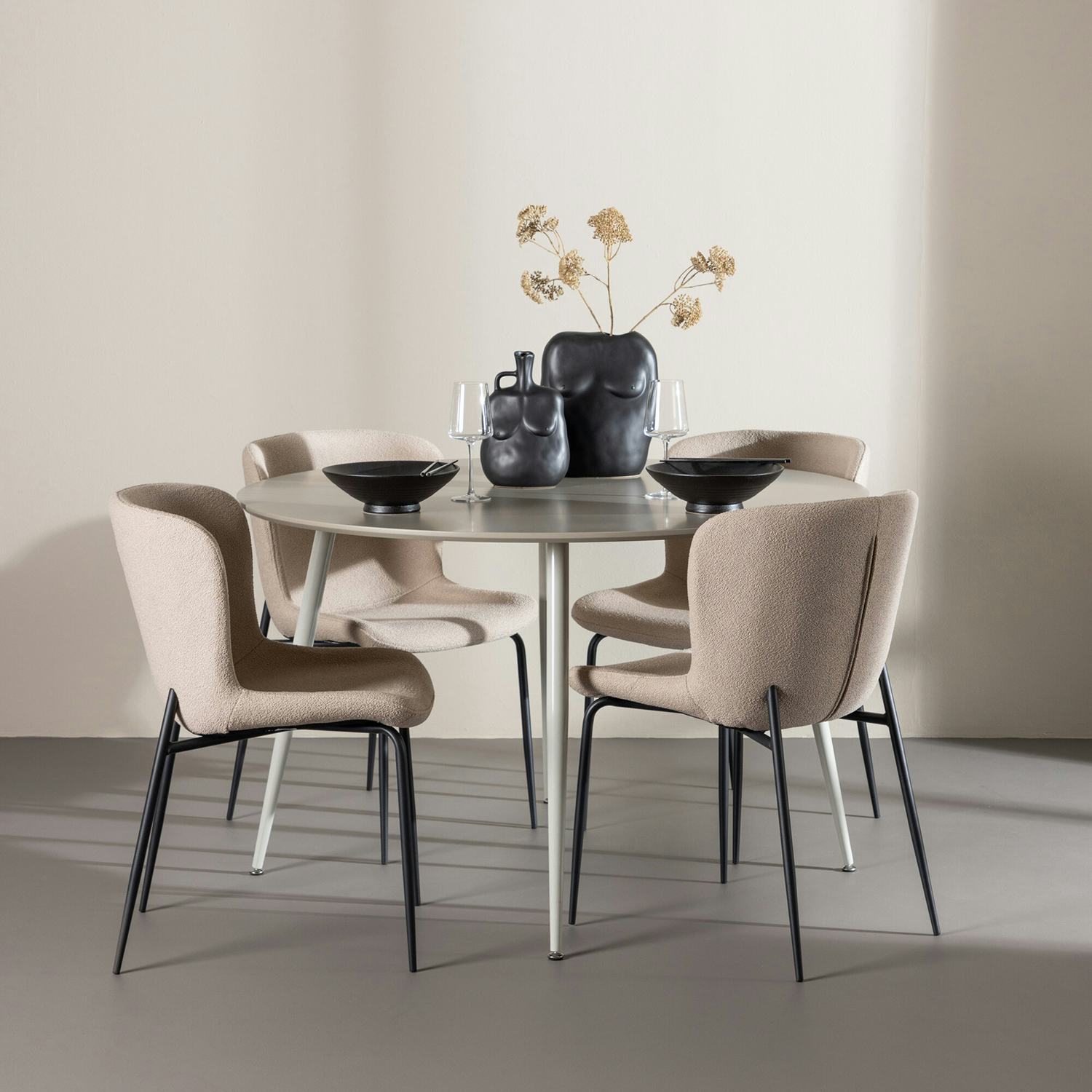 Matgrupp Venture Home Plaza Ø120 med 4 st Modesto Stolar