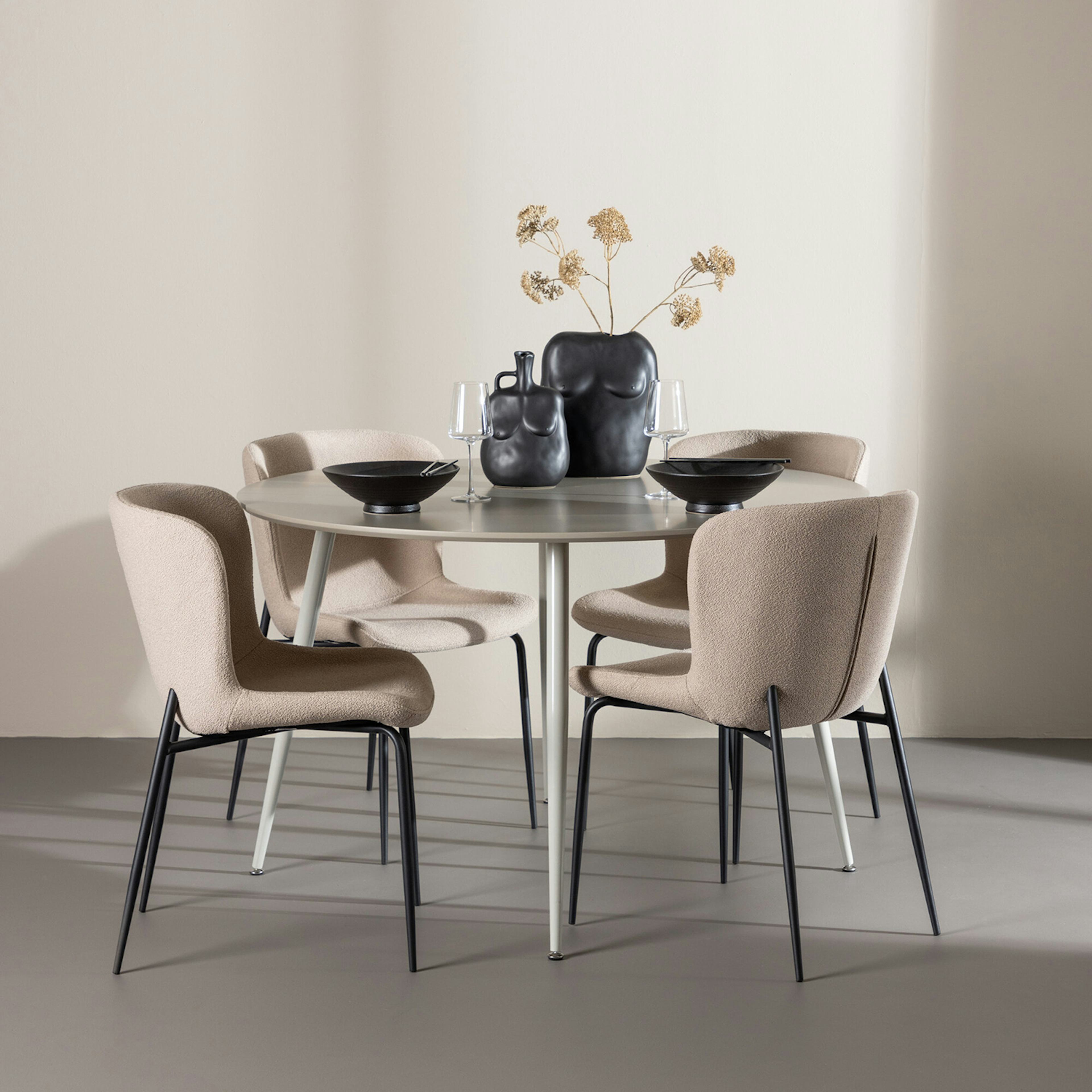 Matgrupp Venture Home Plaza Ø120 med 4 st Modesto Stolar