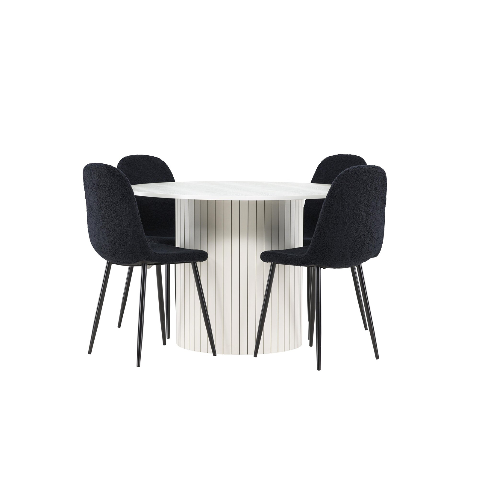 Matgrupp Venture Home Härön Ø110 med 4 st Polar Stolar Teddy