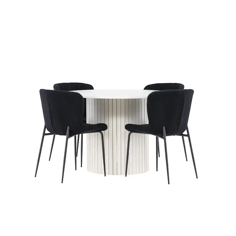 Matgrupp Venture Home Härön Ø110 med 4 st Modesto Stolar