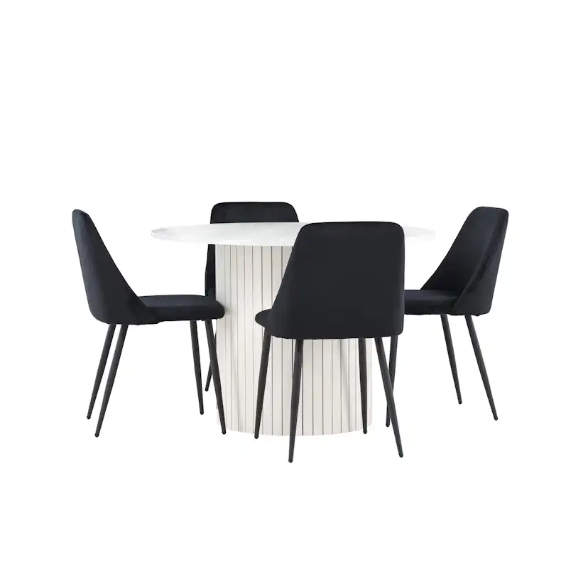 Matgrupp Venture Home Härön Ø110 med 4 st Night Stolar