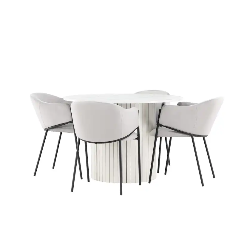 Matgrupp Venture Home Härön Ø110 med 4 st Evelina Stolar