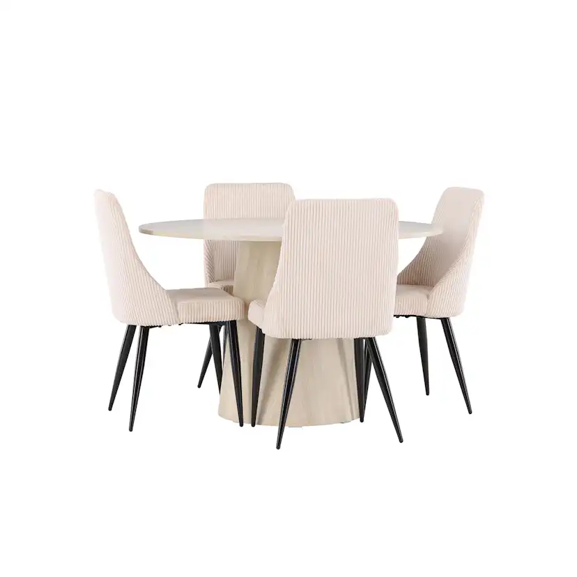 Matgrupp Venture Home Lanzo Ø120 med 4 st Leone Stolar