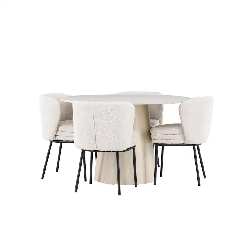 Matgrupp Venture Home Lanzo Ø120 med 4 st Agnes Stolar