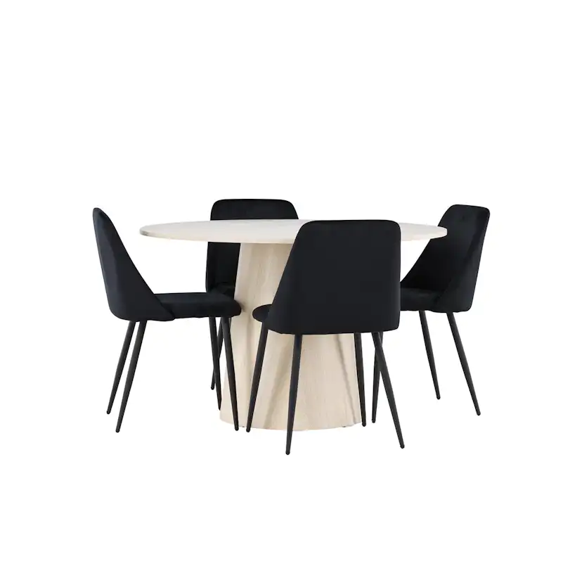 Matgrupp Venture Home Lanzo Ø120 med 4 st Night Stolar