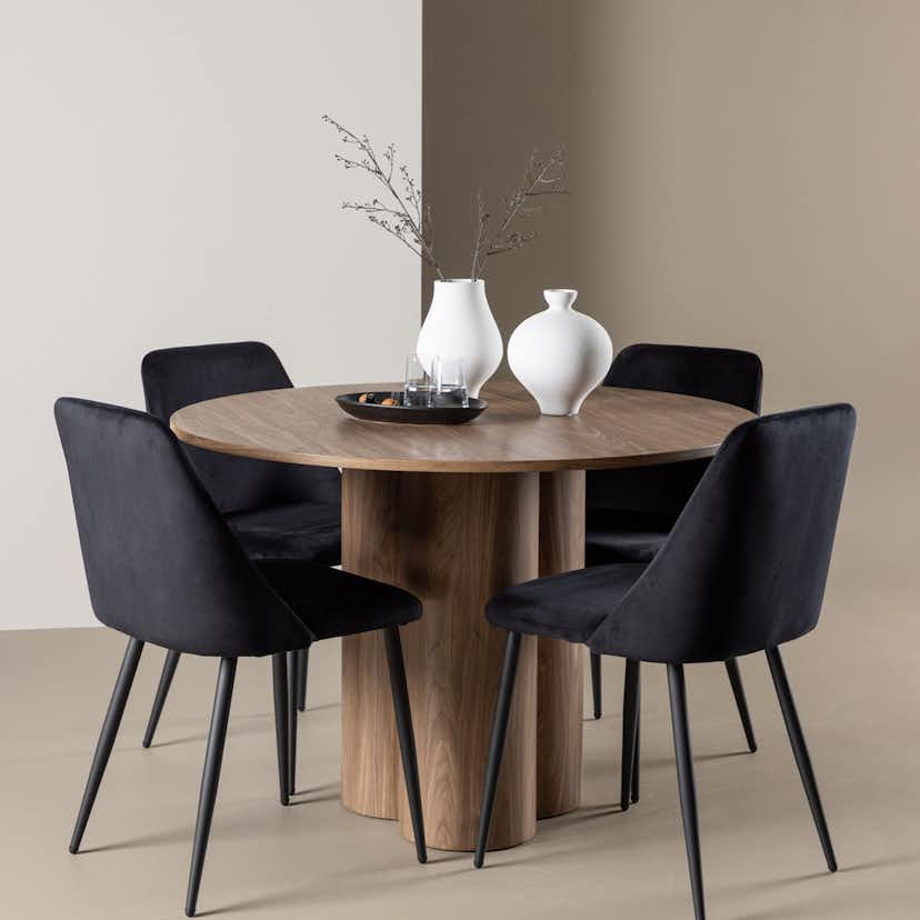 Matgrupp Venture Home Olivia Ø110 med 4 st Night Stolar