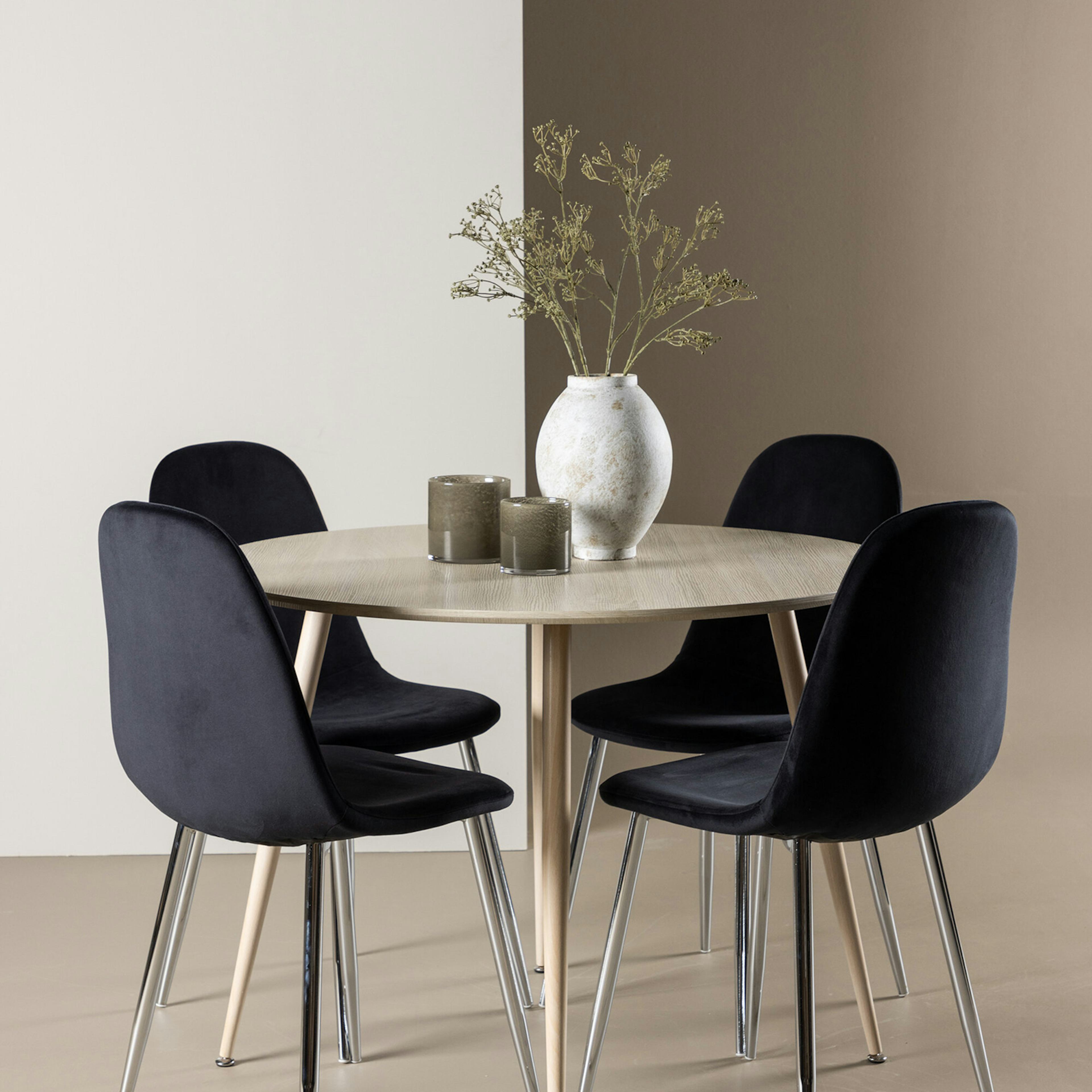 Matgrupp Venture Home Plaza Ø100 med 4 st Polar Stolar Sammet